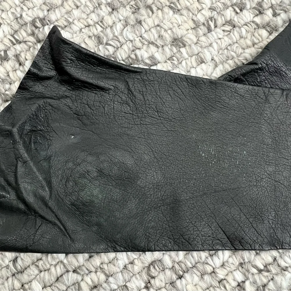 Vintage Made in France kid leather long black 13 inch gloves 6